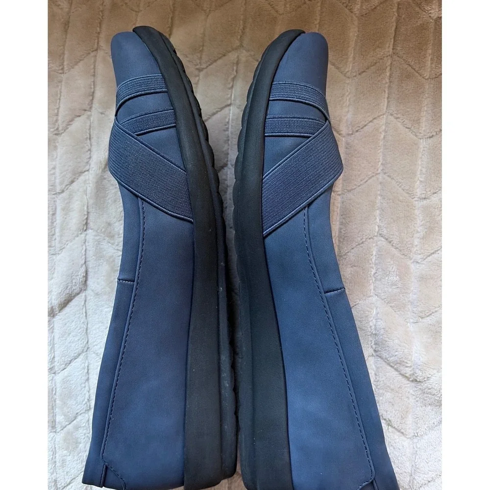 Easy Spirit Seacasia3 Navy Blue Wedge Pumps Crisscross Straps 11M SEACASIA3